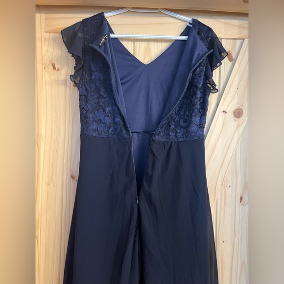 Navy lace chiffon dress - Picture 4 of 7